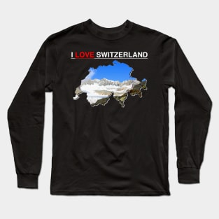 I Love Switzerland Rhone Glacier Long Sleeve T-Shirt